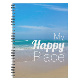 Caderno Espiral Linda praia azul tropical Inspiradora