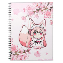 Linda Raposa Chibi Rosa Pastel