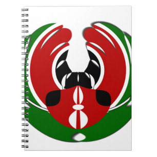 Caderno Espiral Linda Tapeçaria no Quênia: Borboleta da Bandeira M