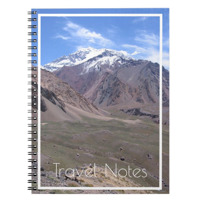 Caderno Espiral Linda Vista do Parque Nacional Aconcagua, Argentin (Frente)