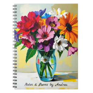 Caderno Espiral Lindas flores botânicas personalizadas