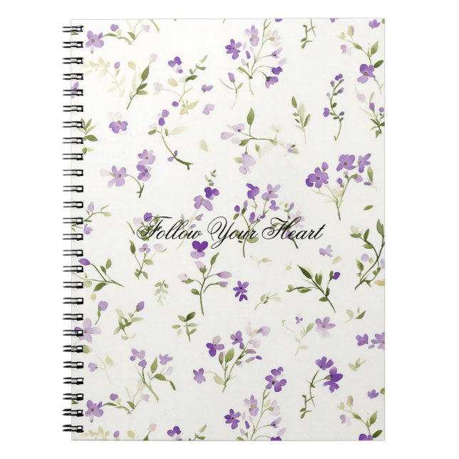 Caderno Espiral Lindas Flores de Lavanda (Frente)