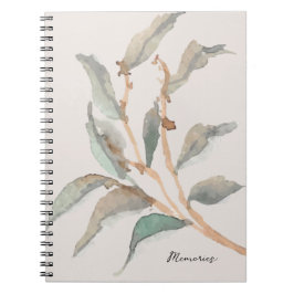 Caderno Espiral Lindas memórias personalizadas Pintura botânica