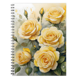 Caderno Espiral Lindas Rosas Amarelas