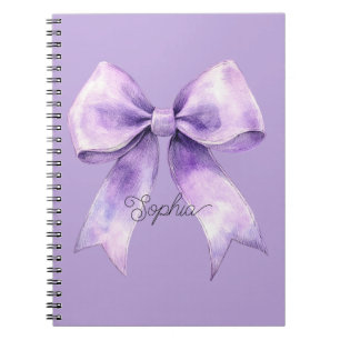 Caderno Espiral Lindo Arco Roxo Nome Personalizado