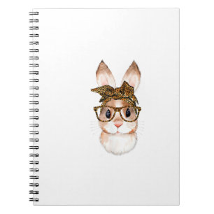 Caderno Espiral Lindo Coelho de Páscoa Mãe de Páscoa Leopardo Ano 