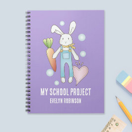 Caderno Espiral Lindo Coelho de Pelúcia para Crianças