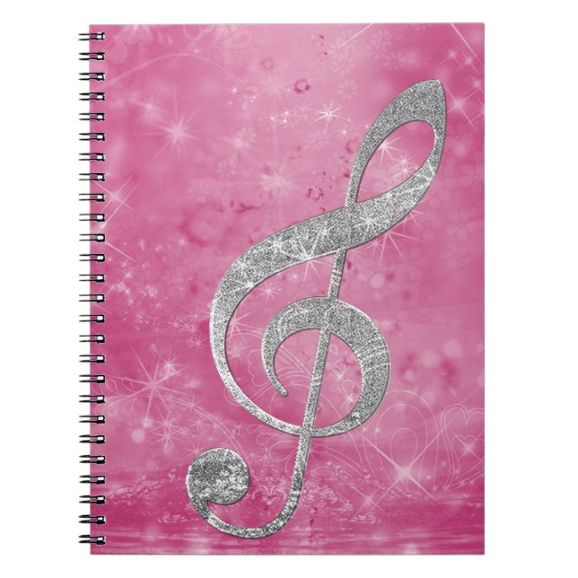 Caderno Espiral Lindo efeito glóbulo de prata (Frente)