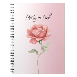 Caderno Espiral Lindo em Rosa Rosa Vermelha