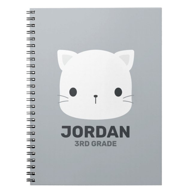 Caderno Espiral Lindo Gatinho com Nome Personalizado (Frente)