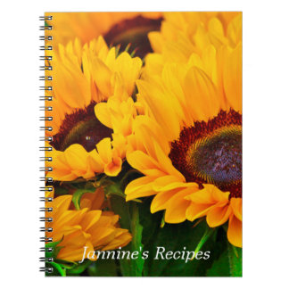 Caderno Espiral Lindo girassol amarelo personalizado