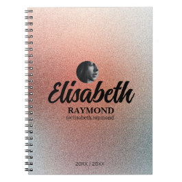 Caderno Espiral Lindo Glitter Laranja Foto e Nome 