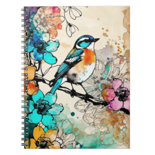 Caderno Espiral Lindo Pássaro Diário de Notas