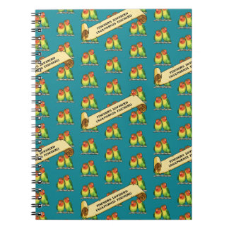 Caderno Espiral Lindos Agapornis Agapornis-de-fischer Arte Retro L