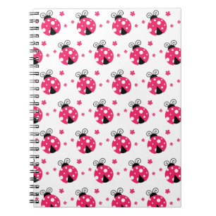 Caderno Espiral Lindos Labybirds Rosa e Flores