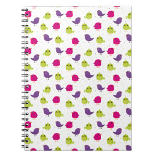 Caderno Espiral Lindos pássaros coloridos