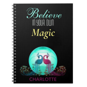 Caderno Espiral Lindos Peacocks Personalizados Inspirativos