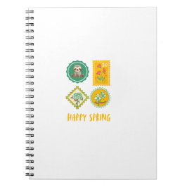 Caderno Espiral Lindos Sloth de Carimbo da Primavera 