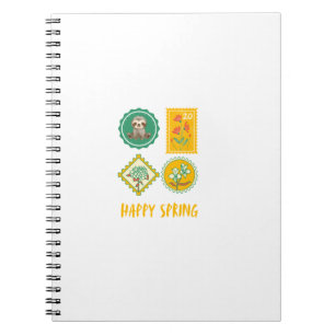 Caderno Espiral Lindos Sloth de Carimbo da Primavera 