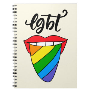Caderno Espiral Língua arco-íris LGBT