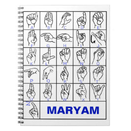 Caderno Espiral Língua de Sinais Americana para Surdos, Alfabeto A