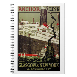 Caderno Espiral Linha ~ York Glasgow-Novo da âncora