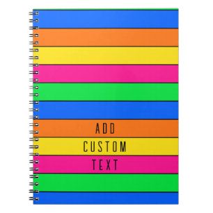 CADERNO ESPIRAL LINHAS DE LARANJA AMARELO BRIGHT NEON FLUORO COLOR