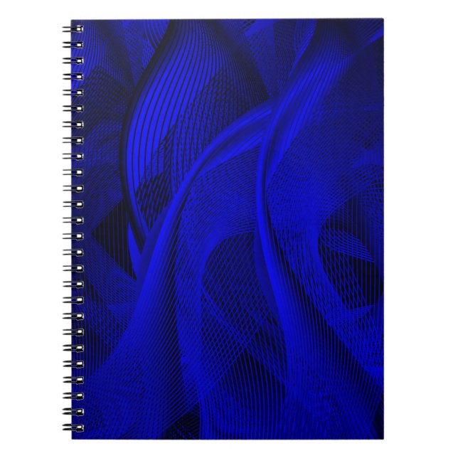 Caderno Espiral Linhas de onda abstratas (Frente)