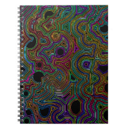 Caderno Espiral linhas de oscilação neon