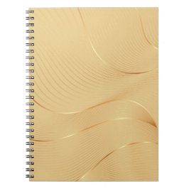 Caderno Espiral Linhas Douradas Fluindo Arte de Fundo Abstrato de 