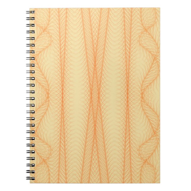 Caderno Espiral Linhas laranja sobre fundo amarelo (Frente)