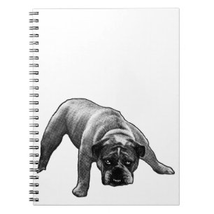 Caderno Espiral Linhas, Listas, Buldogue