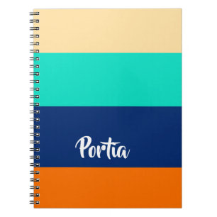 Caderno Espiral Linhas multicores com padrão