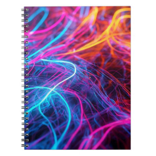 Caderno Espiral Linhas Neon