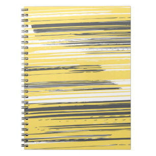 Caderno Espiral Linhas pintadas à mão - amarelas