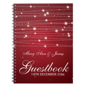 Caderno Espiral Linhas Sparkling do Guestbook do casamento