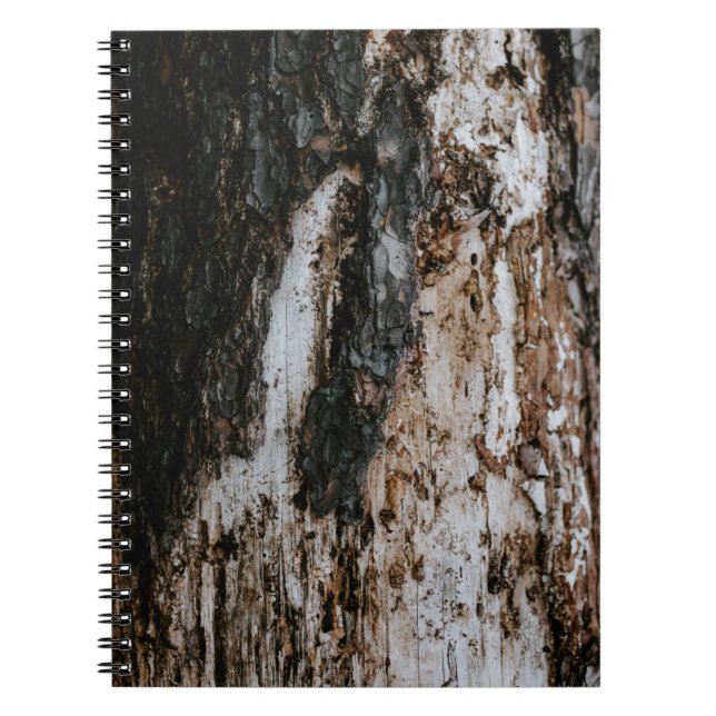 Caderno Espiral Linho de madeira castanho (Frente)