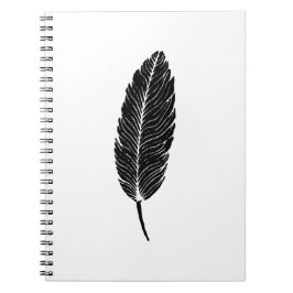 Caderno Espiral Linoco de pena russa preto-e-branco