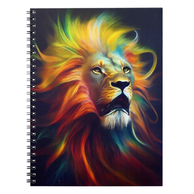 Caderno Espiral Lion Animal Discovery Adventure Planet Nature (Frente)