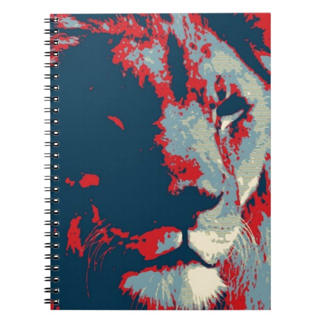 Caderno Espiral Lion de pop Art (Frente)