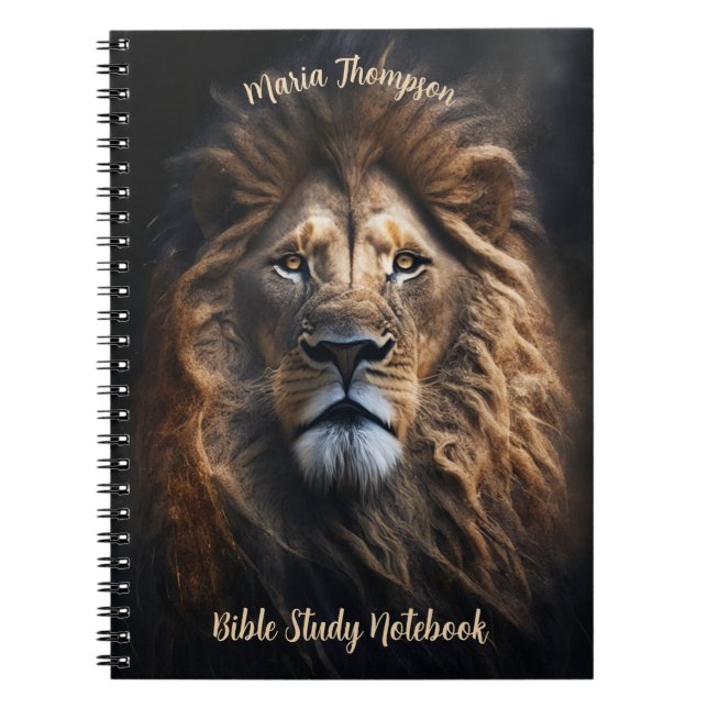 Caderno Espiral Lion Photo Notebook Seu Texto e Imagem Personaliza (Frente)