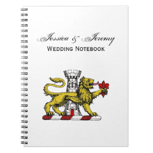 Caderno Espiral Lion Tower Fleur de Lis Crest Emblem C