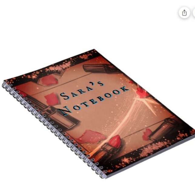 Caderno Espiral Lipstick de estilo retro (Criador carregado)