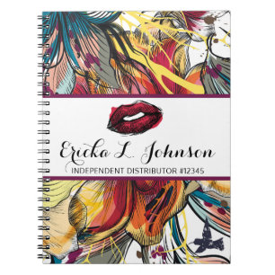 Caderno Espiral Lipstick Distributor Lip Kiss Personalizado Modern