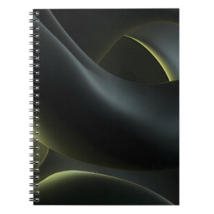 Caderno Espiral Liquid Chrome Abstract: Dark Iridescence