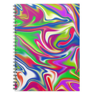 Caderno Espiral Líquido de doce marmorizado,_
