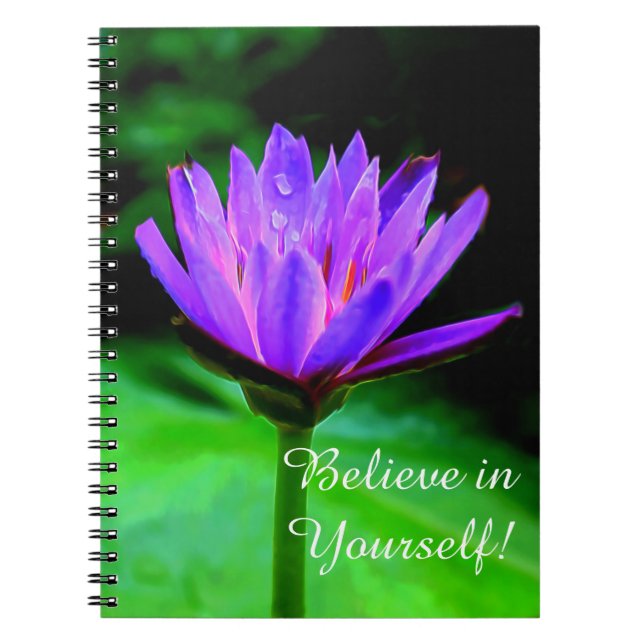 Caderno Espiral Lírio de água roxo (Frente)
