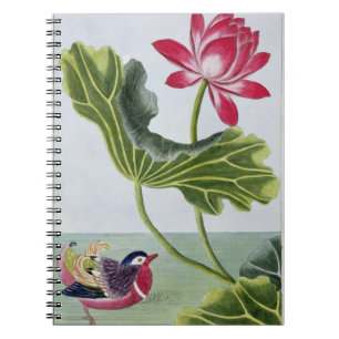Caderno Espiral Lírio de água vermelha chinês, volume mim, plac
