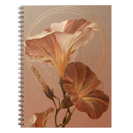 Caderno Espiral Lírio-de-callas Botânico Laranja Queimado