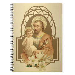 Caderno Espiral Lírio de Jesus do bebê de St Joseph
